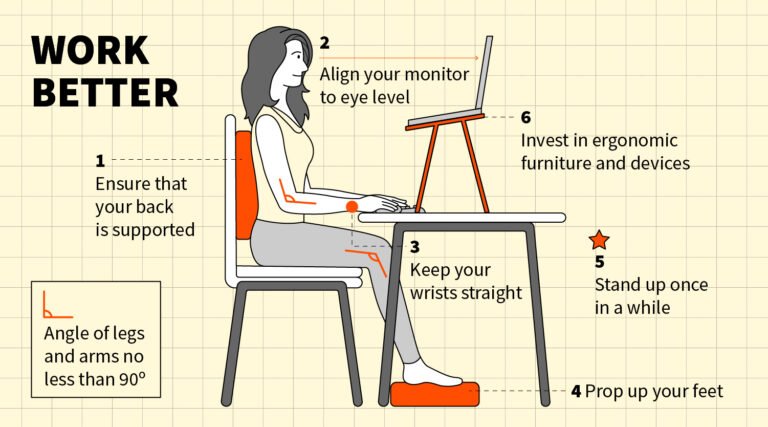 Tips for better posture at work